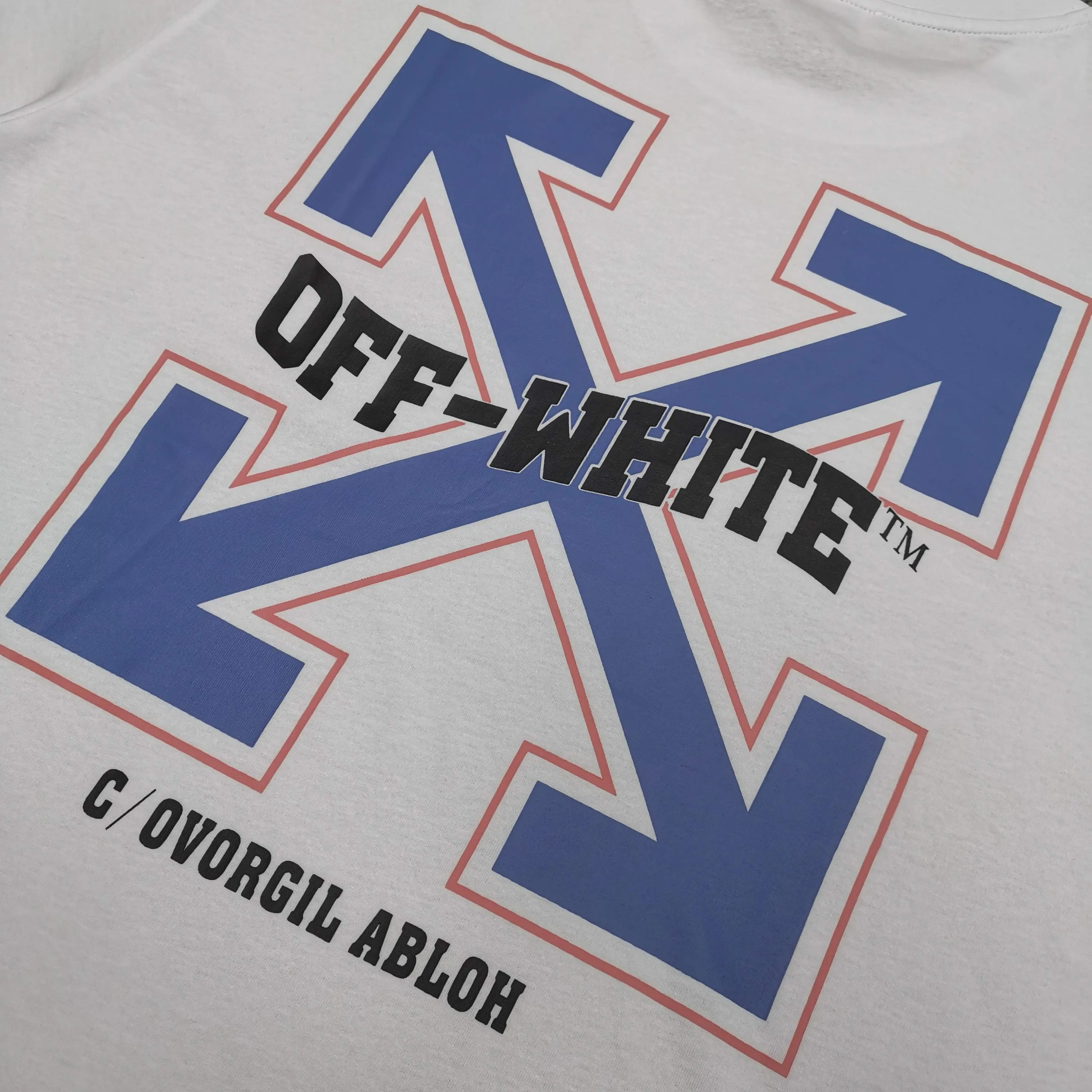 Top version ❤️off white new loose version orange and blue arrow letter short-sleeved T-shirt Size: S M L XL Color: Black White P240